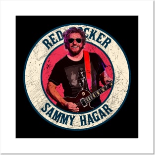 Retro Style Fan Art Design Sammy Hagar /// Red Rockers Posters and Art